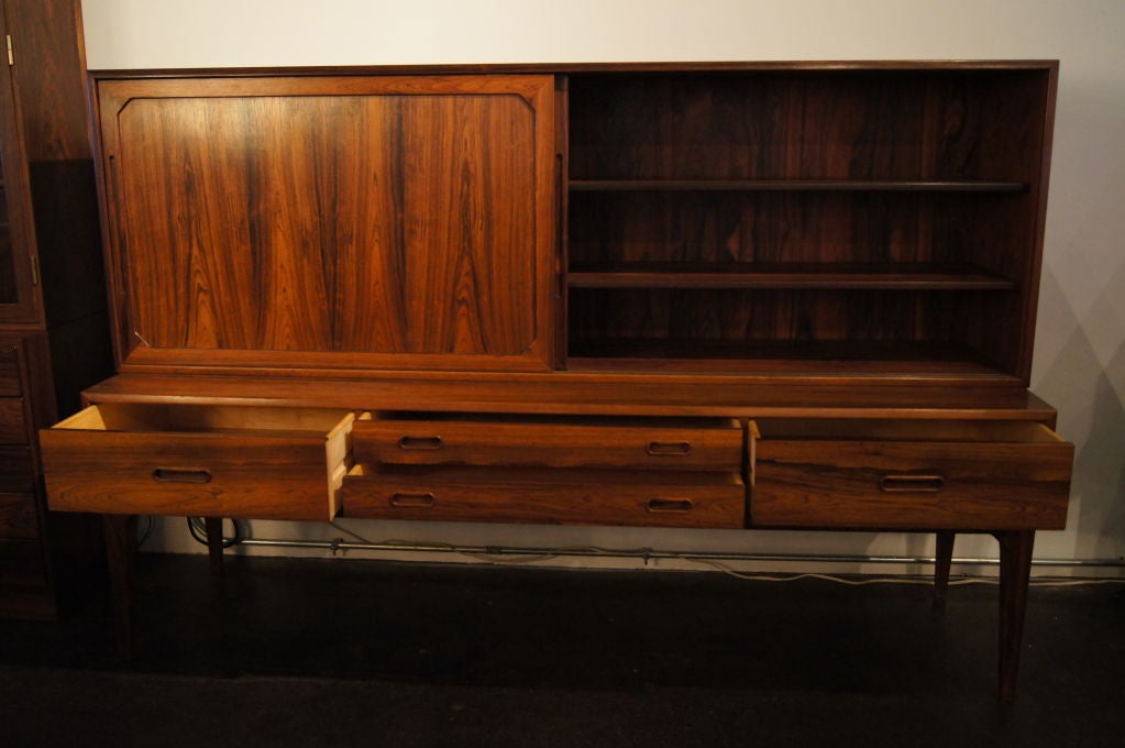 Large Rosewood Buffet or Sideboard by Severin Hansen Jr In Good Condition In Dorchester, MA