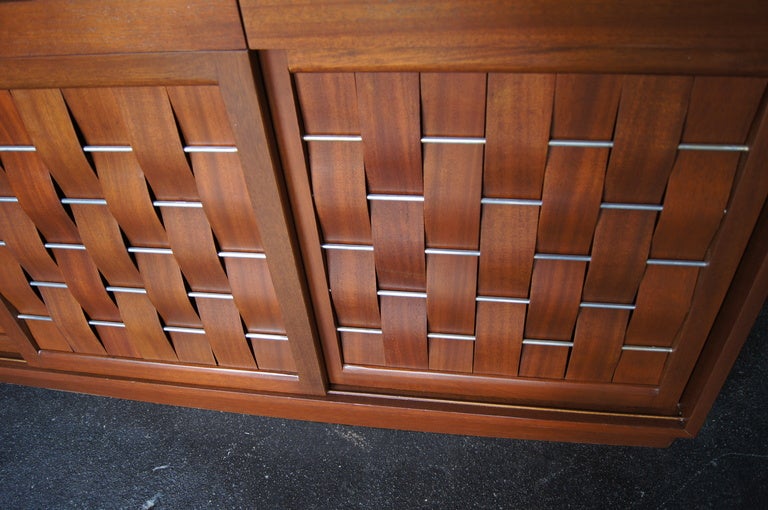 American Woven-Front Mahogany Sideboard by Edward Wormley for Dunbar