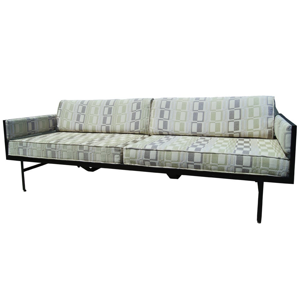 Dänisches modernes Sofa mit Stahlrahmen aus Stahl nach Fritz Hansen