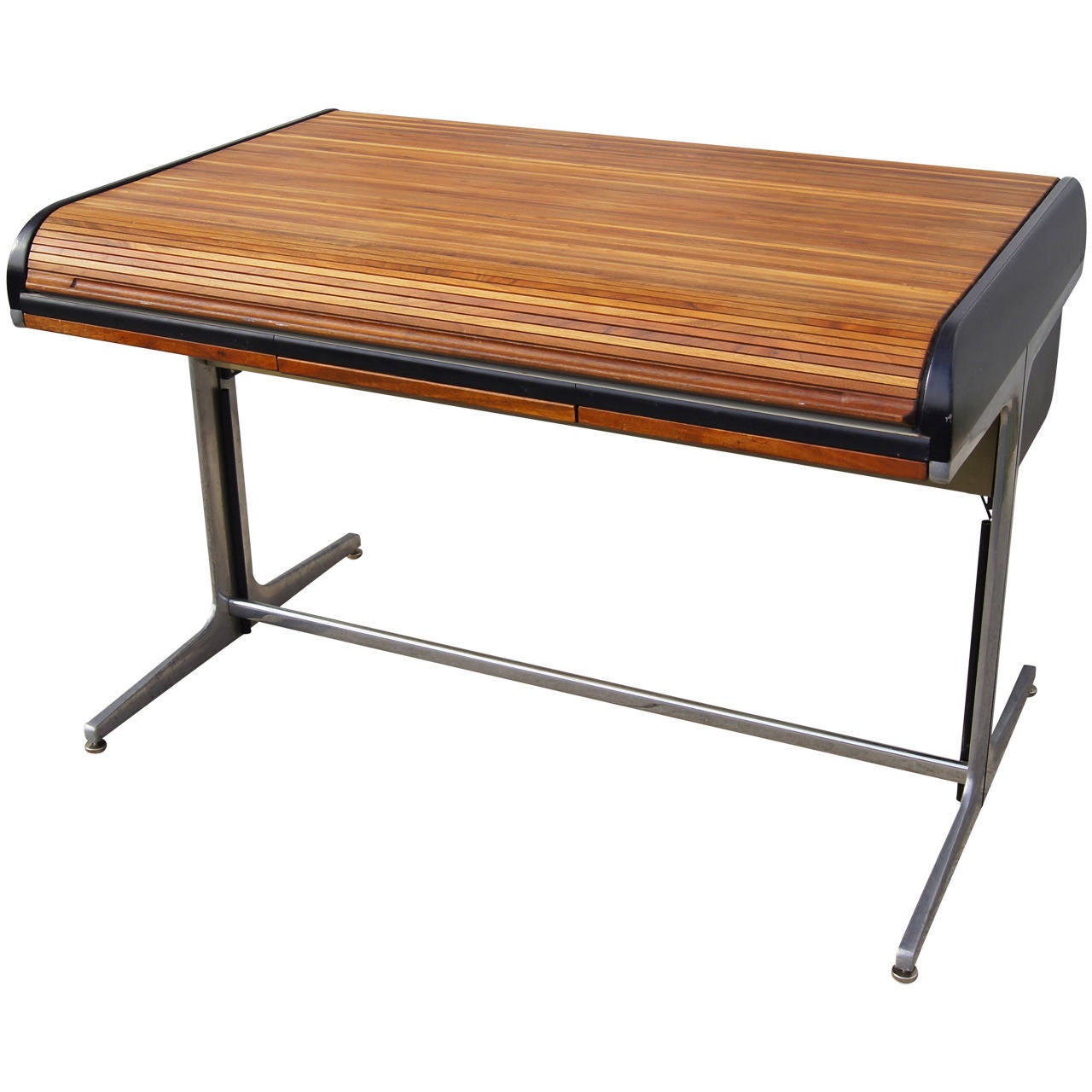 Walnut Rolltop Desk by Nelson for Herman Miller at 1stDibs