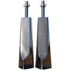 Pair of Chrome Laurel Lamps