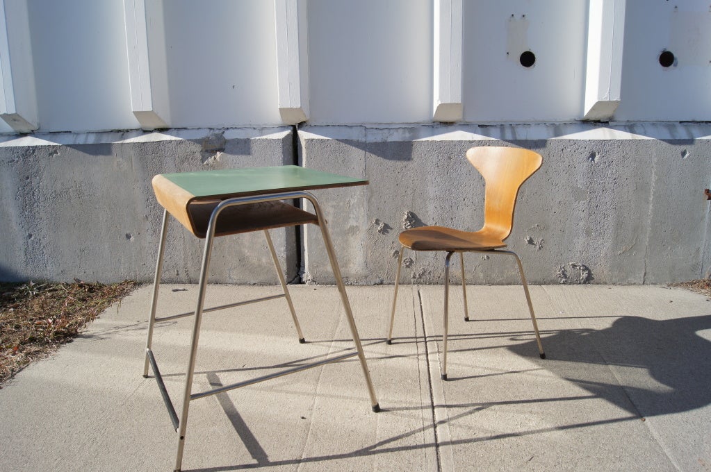 Danish Child's Desk and Chair By Arne Jacobsen
