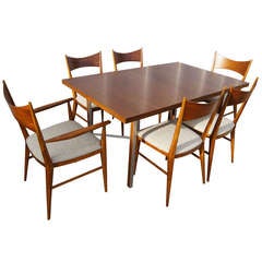 Irwin Group Walnut Dining Table and Six Chairs by Paul McCobb for Calvin 3