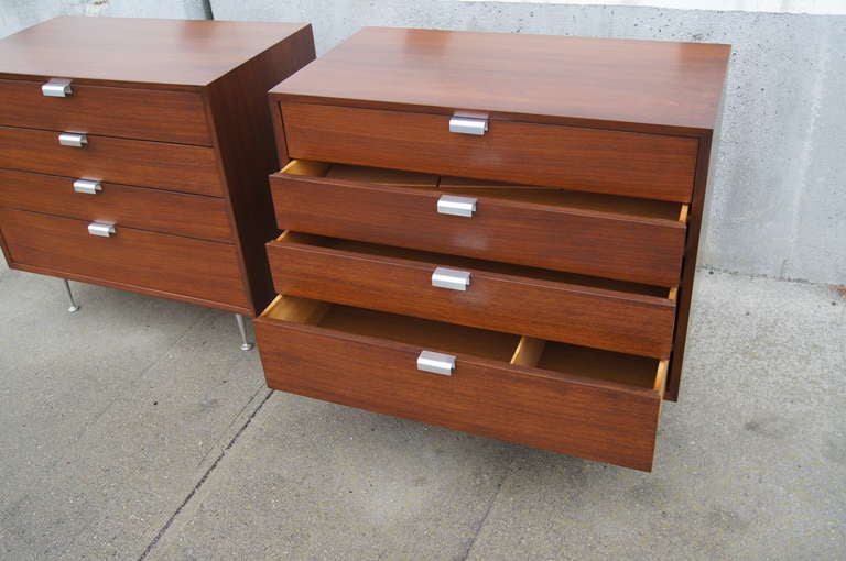 20th Century Pair of Small Walnut Dressers by George Nelson for Herman Miller