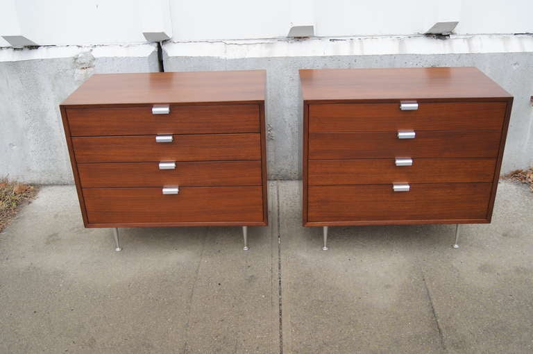 Pair of Small Walnut Dressers by George Nelson for Herman Miller 2