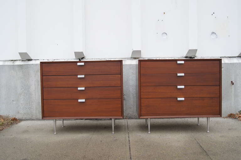 Mid-Century Modern Pair of Small Walnut Dressers by George Nelson for Herman Miller