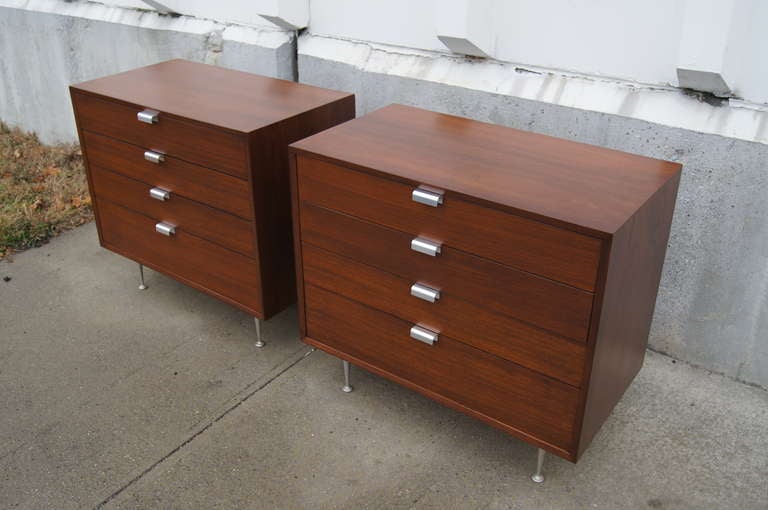 American Pair of Small Walnut Dressers by George Nelson for Herman Miller