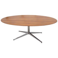 Walnut Oval Table by Florence Knoll for Knoll