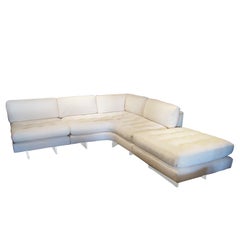 Sectional Sofa with Lucite Base by Vladimir Kagan