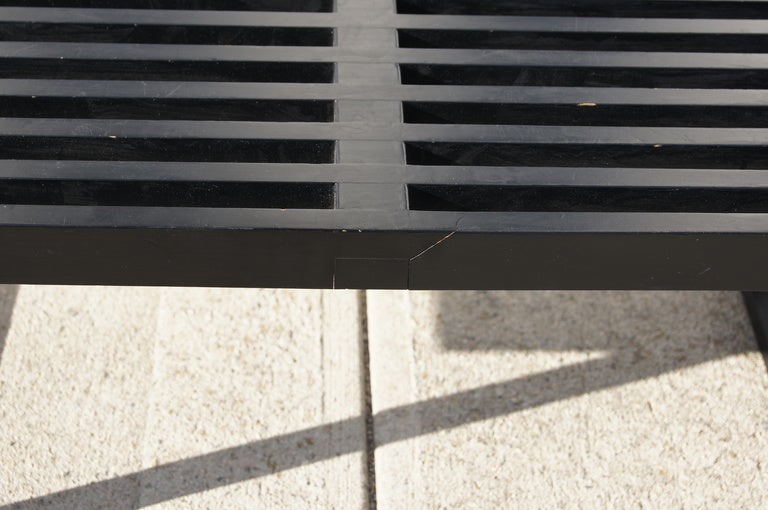 Ebonized Slat Bench by George Nelson for Herman Miller In Good Condition In Dorchester, MA