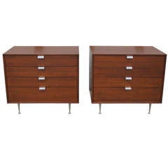 Pair of Small Walnut Dressers by George Nelson for Herman Miller
