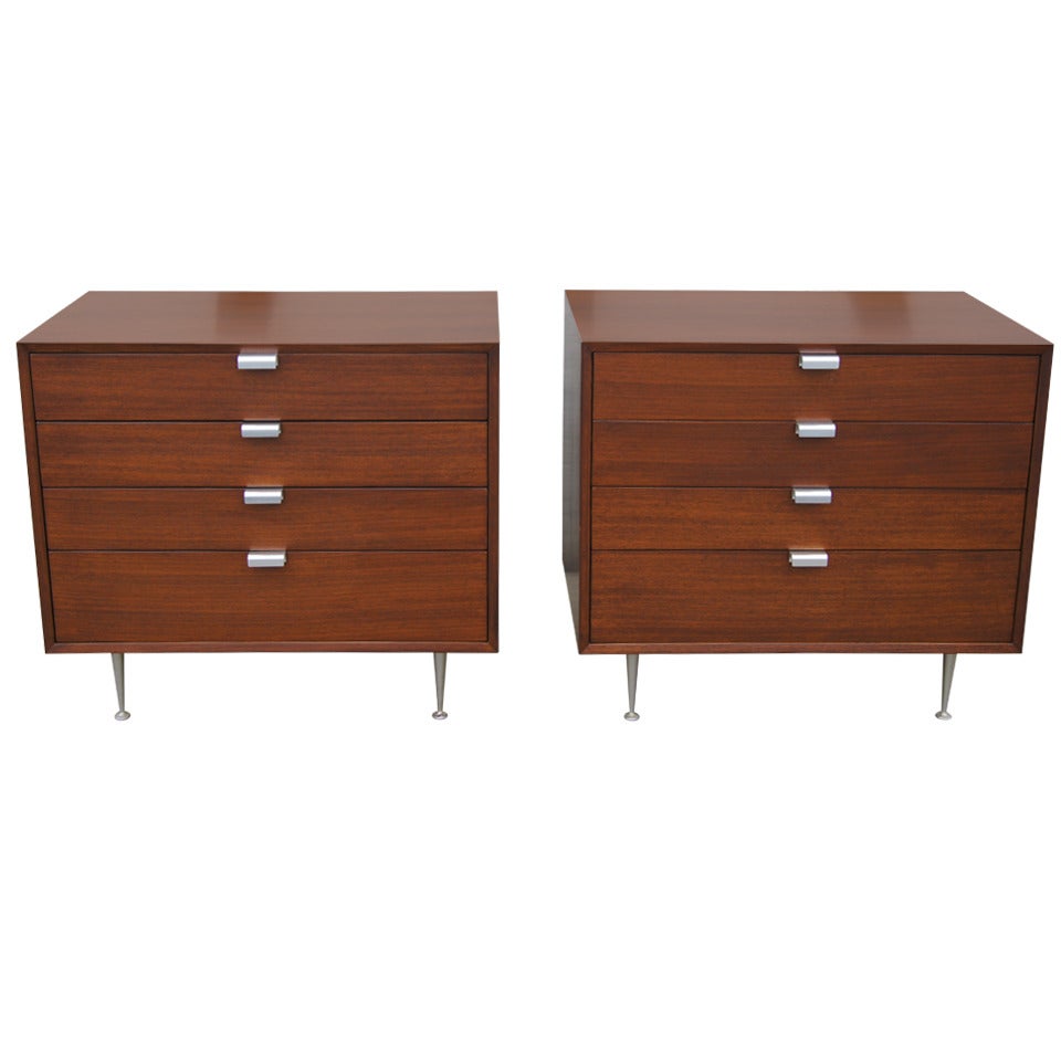 Pair of Small Walnut Dressers by George Nelson for Herman Miller