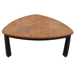 Triangular Burl Wood Coffee Table by Edward Wormley for Dunbar