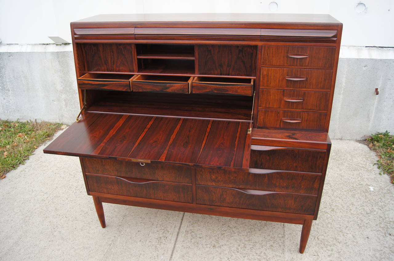 American Rosewood Secretaire Desk by Ib Kofod-Larsen
