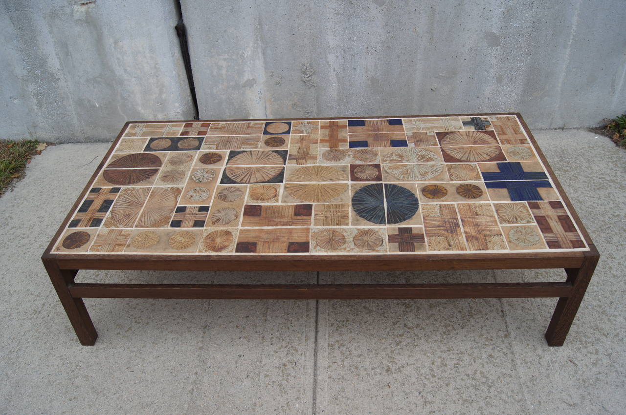 table with ceramic tiles on top