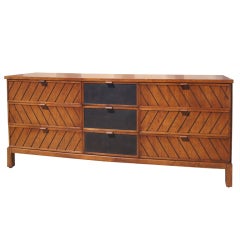 Walnut and Leather Dresser by Rapids