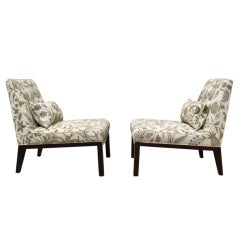 Vintage Pair of Slipper Chairs by Edward Wormley for Dunbar