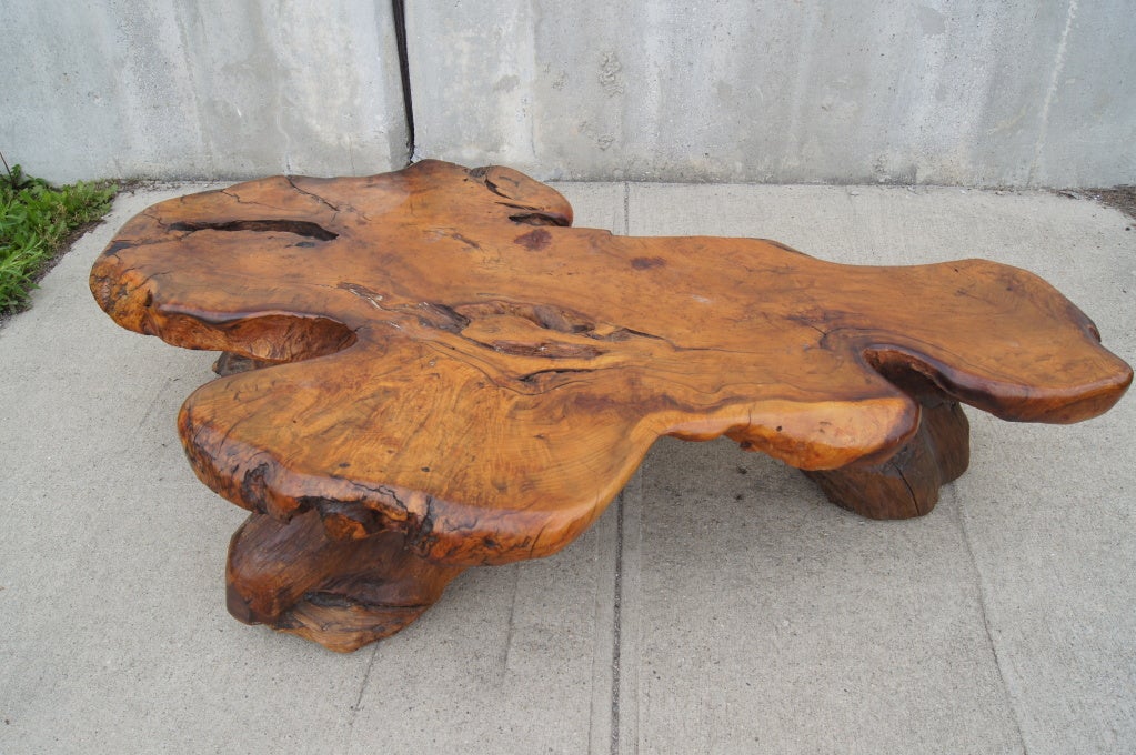 This beautiful free form table is solidly built and has a wonderful presence.