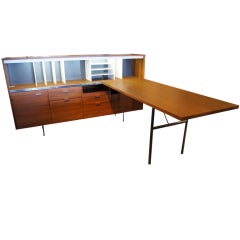 Vintage L Shaped Desk and Credenza by George Nelson for Herman Miller