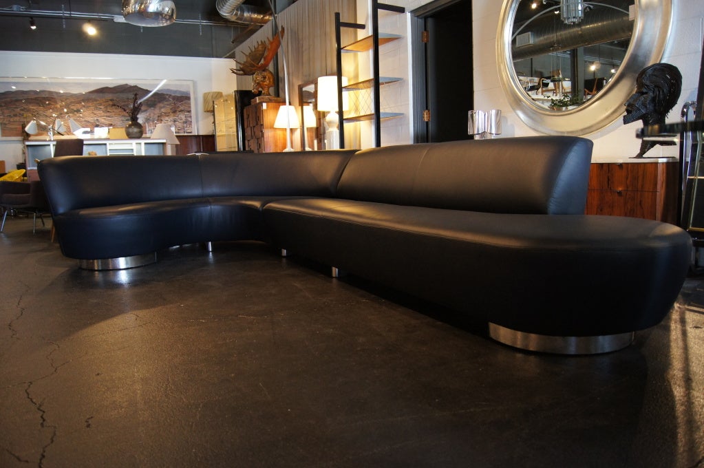 Custom Sectional Leather Sofa by Vladimir Kagan
