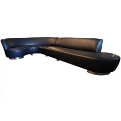 Custom Sectional Leather Sofa by Vladimir Kagan