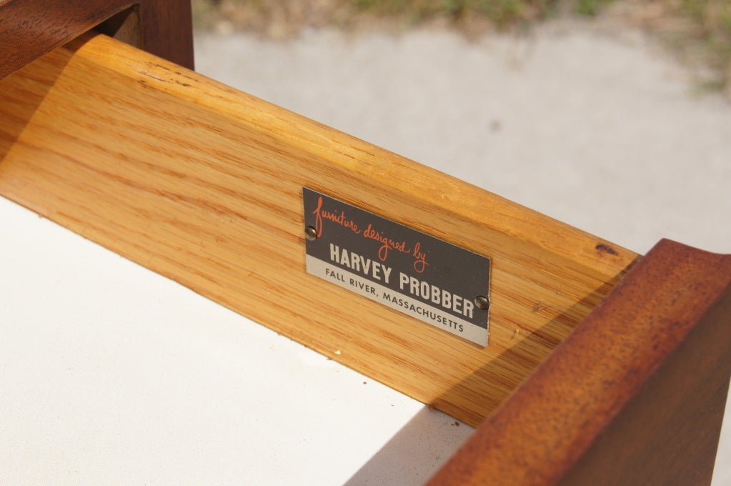 Mid-Century Modern Four-Drawer Mahogany Dresser by Harvey Probber