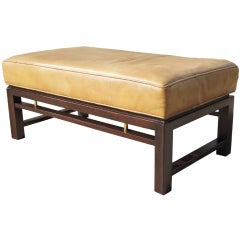 Leather Ottoman by Edward Wormley for Dunbar