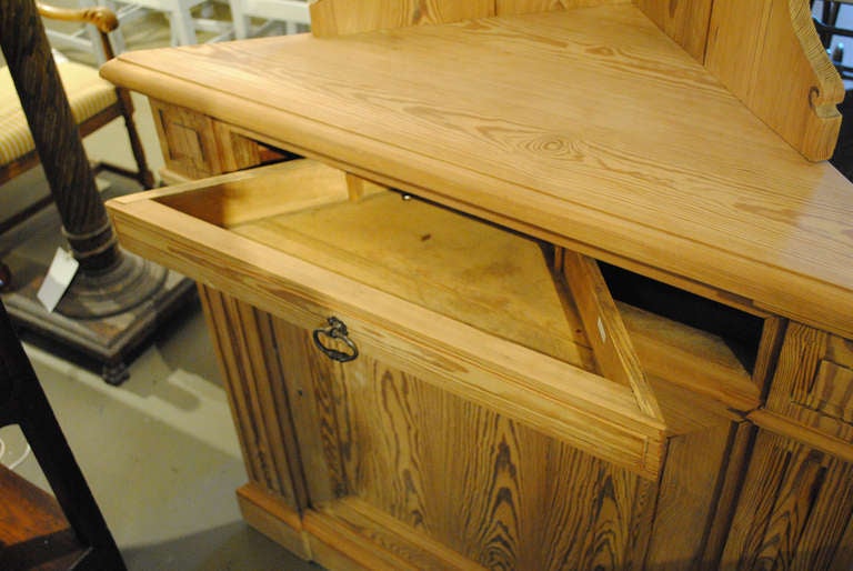 Pitch Pine Corner Cabinet 1