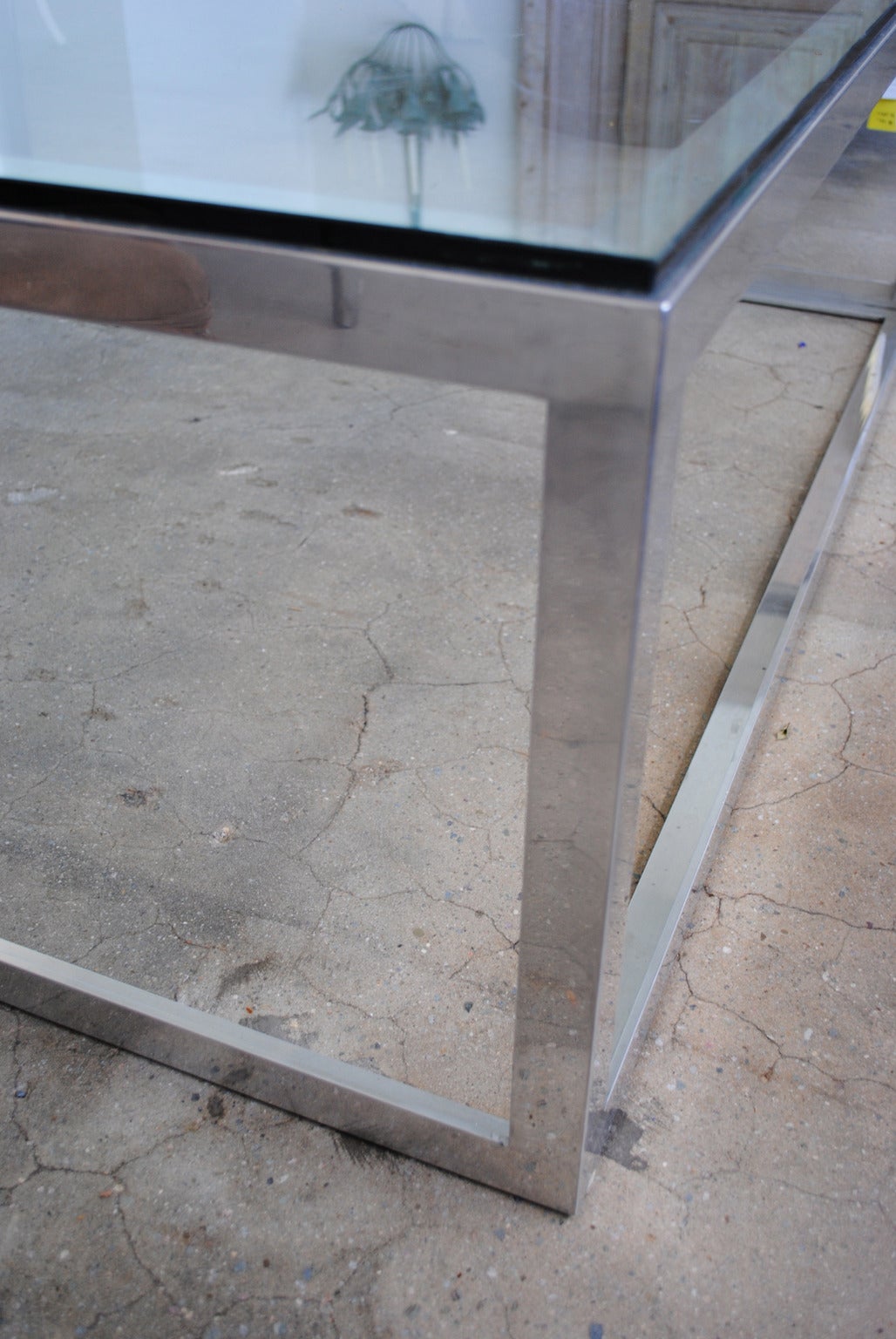 Polished  Aluminum Square Coffee Table In Excellent Condition In Boston, MA