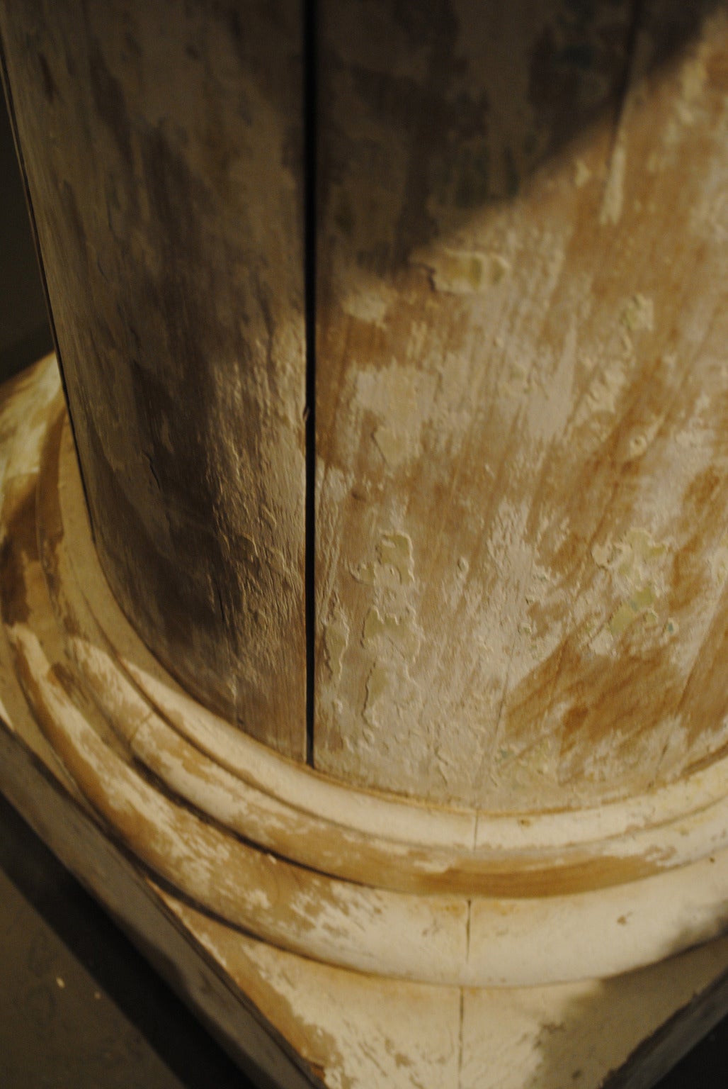 Pair of French Beech Column Pedestal Side Tables In Excellent Condition In Boston, MA