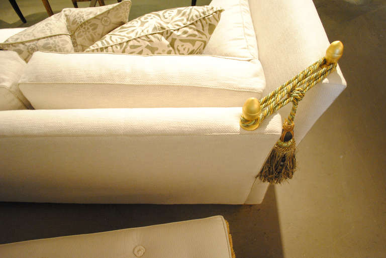 sofa with finials