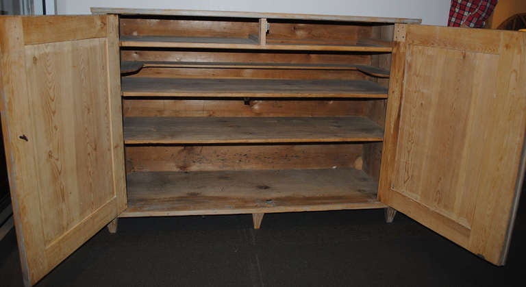 Early 19th Century Distressed Blue Painted Swedish Buffet In Distressed Condition In Boston, MA