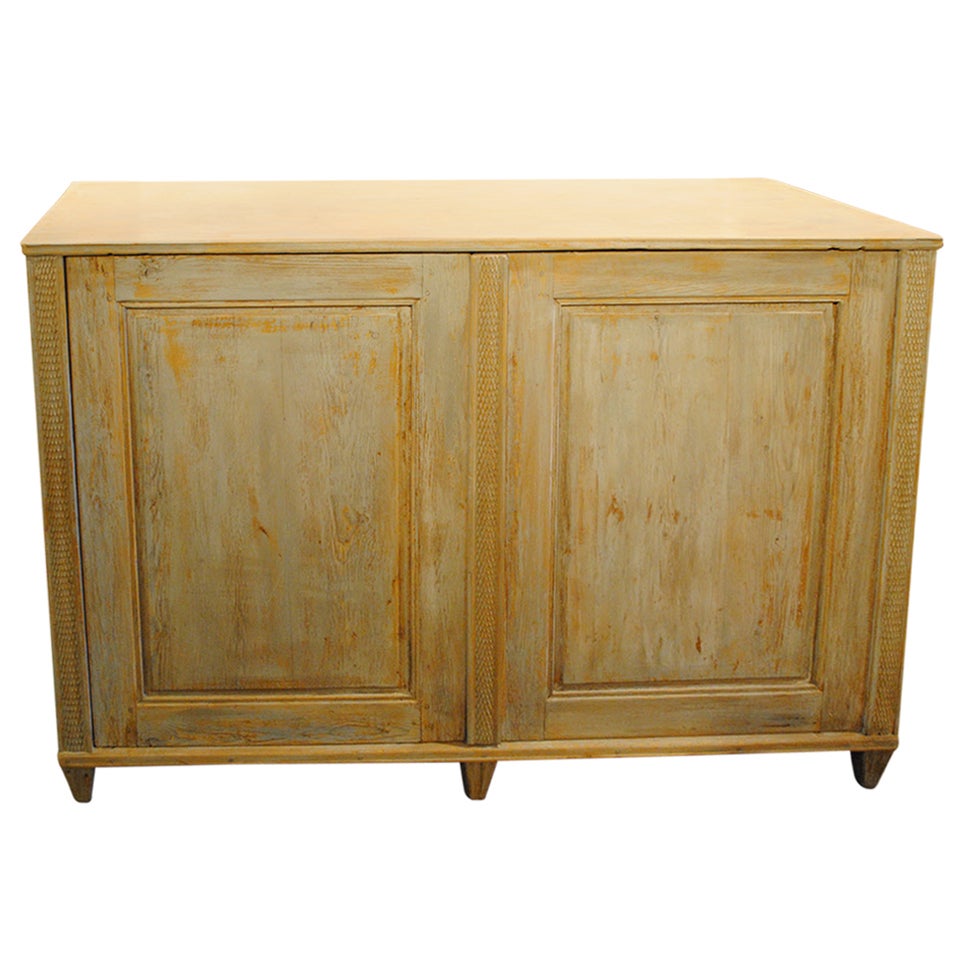 Early 19th Century Distressed Blue Painted Swedish Buffet