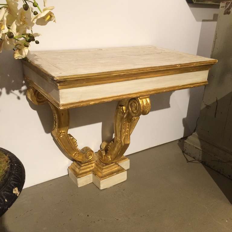 Pair of Gilt Consoles In Excellent Condition In Boston, MA