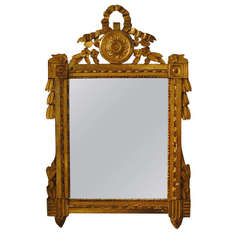 19th Century Ribbon Carved Giltwood Mirror 1