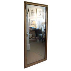 Large Scale Giltwood Mirror With Block Corners