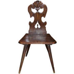 Carved English Hall Chair
