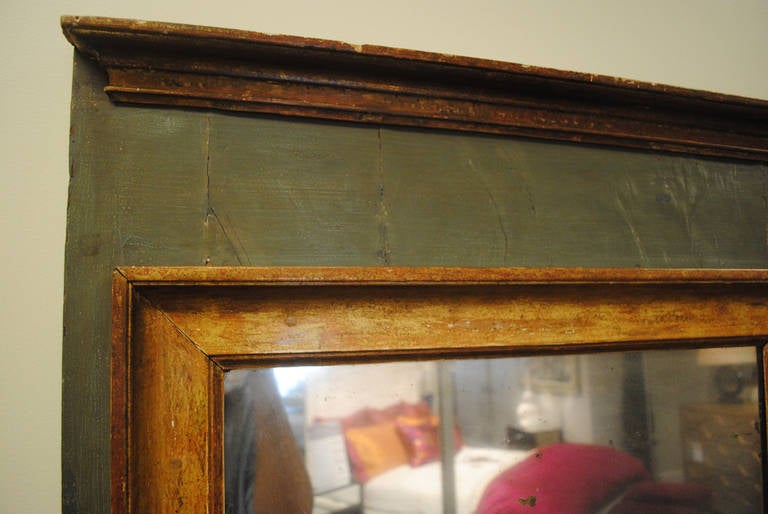 18th Century Paint and Gilt Trumeau In Excellent Condition For Sale In Boston, MA