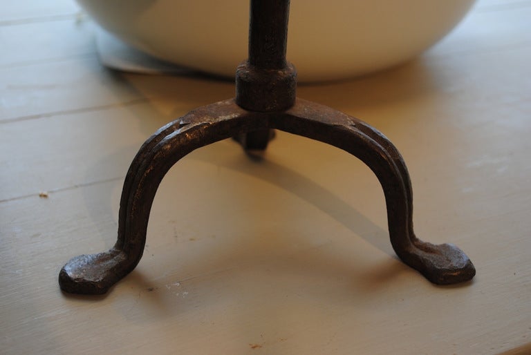 18th Century Wrought Iron Pricket Candlestick In Excellent Condition In Boston, MA