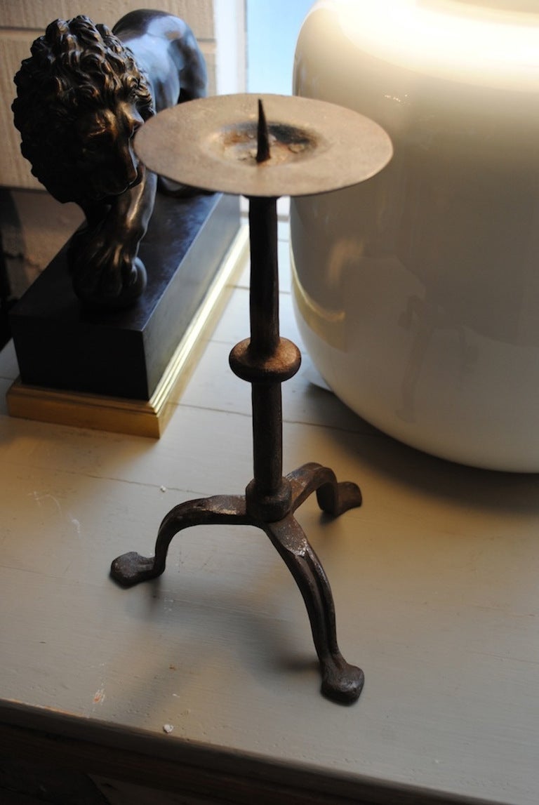 18th Century Wrought Iron Pricket Candlestick 1