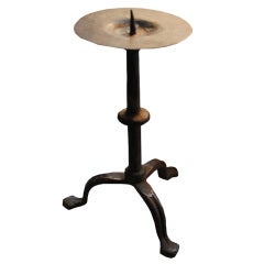 18th Century Wrought Iron Pricket Candlestick