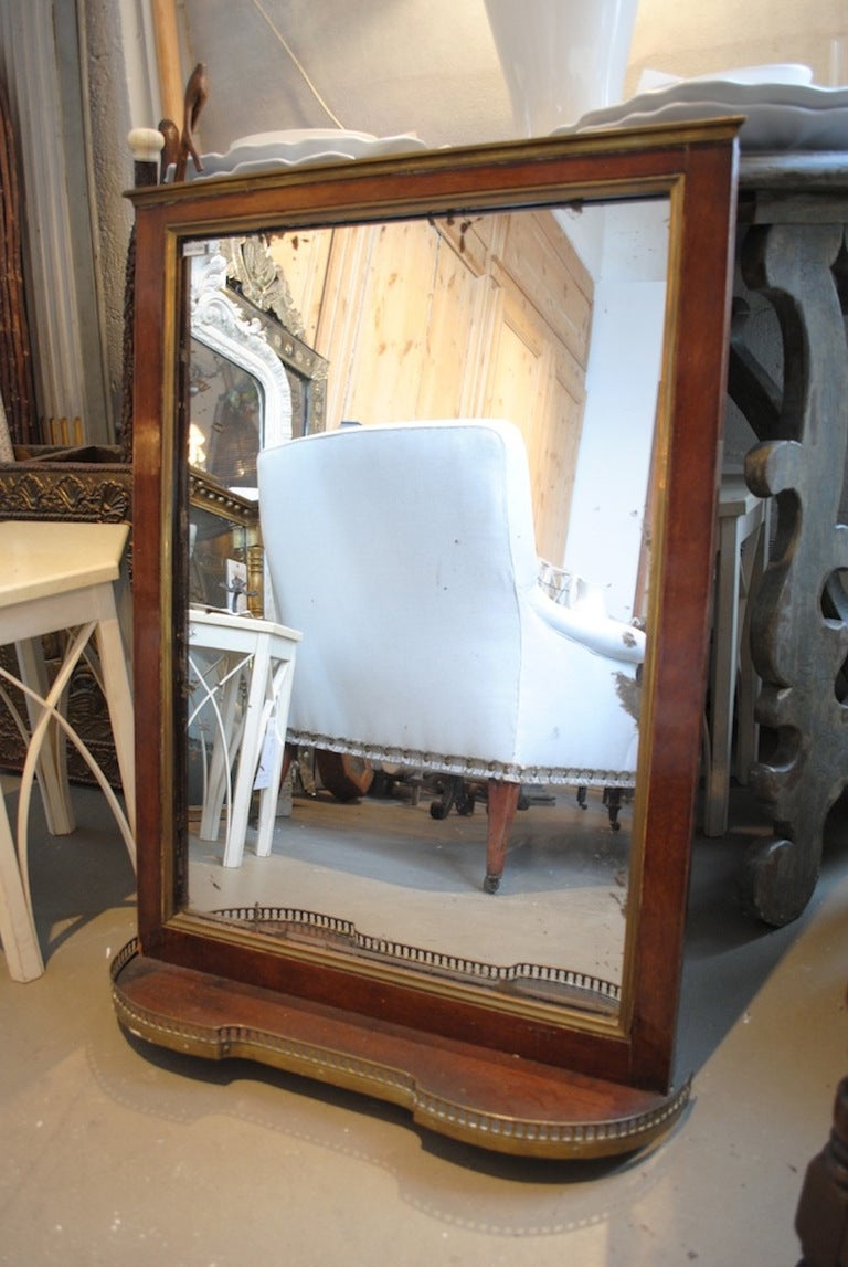 19th Century Mahogany Mirror with Shelf For Sale 3