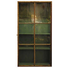 18th - Early 19th Century American Wall Cabinet with Glass
