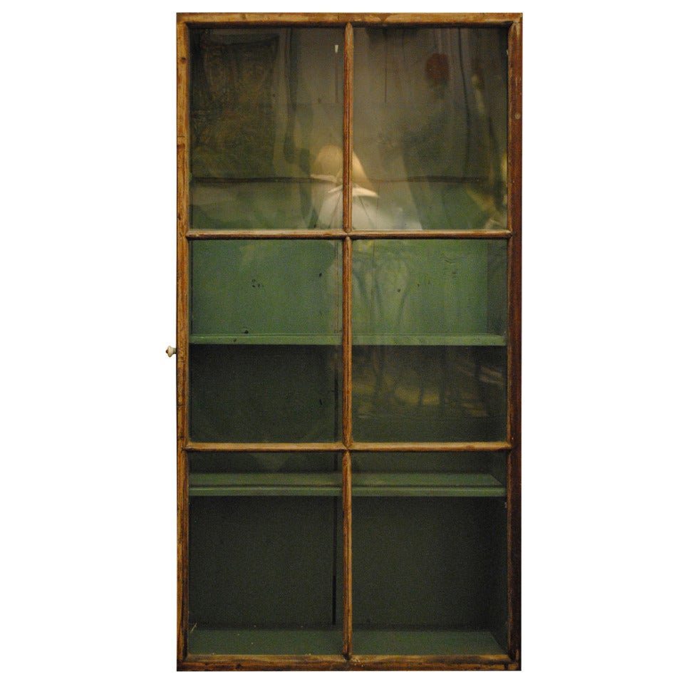 18th - Early 19th Century American Wall Cabinet with Glass For Sale