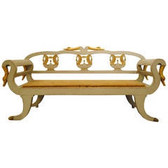 Early 19th Century Rare Russian Bench with Gilded Carvings 7