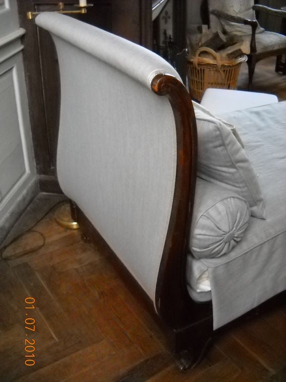 19th Century Upholstered Recamier Chaise In Excellent Condition In Boston, MA