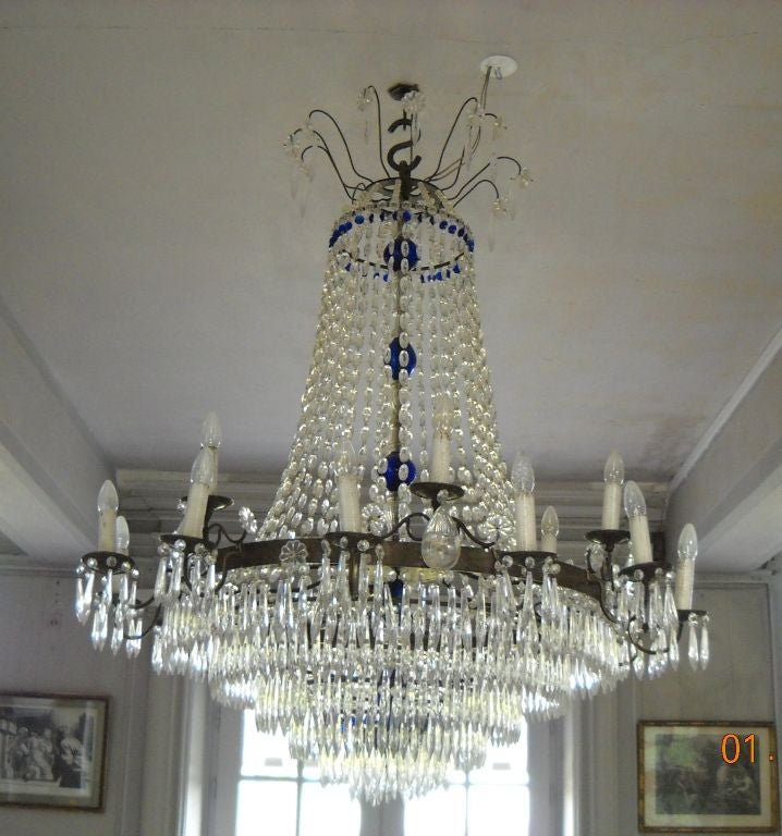 Large Swedish Chandelier In Good Condition In Boston, MA