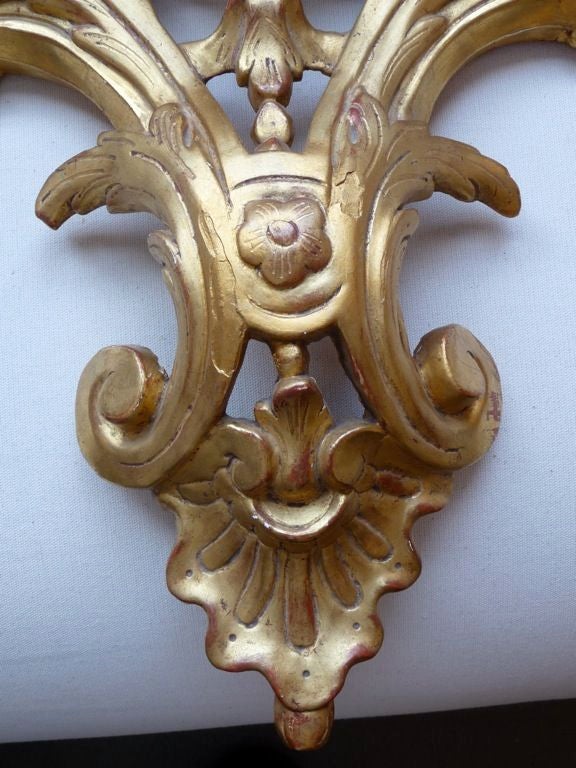 French Pair of Ornate Giltwood Brackets