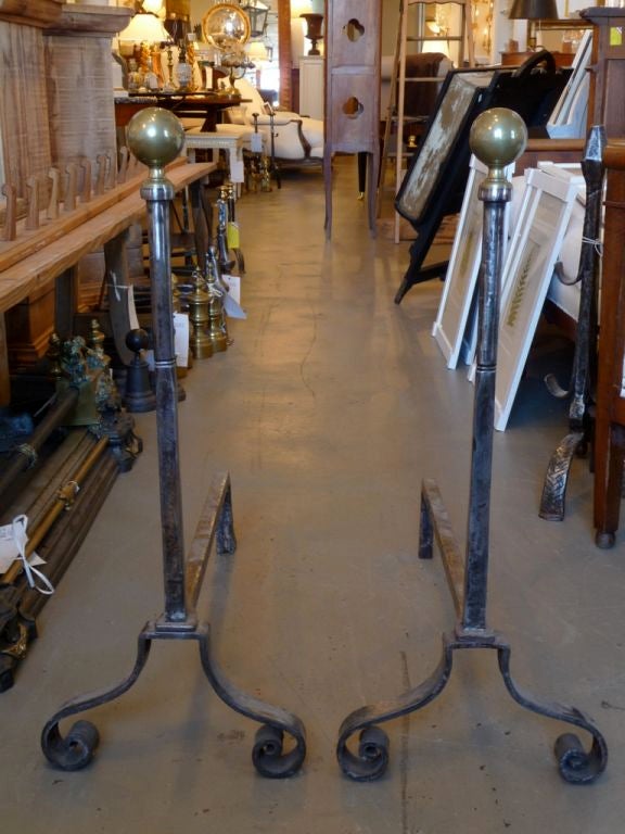 Pair of tall andirons