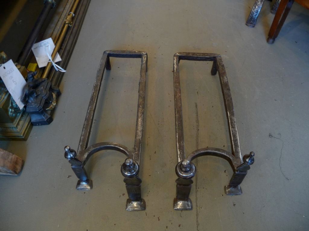 French 18th Century Double Andirons For Sale